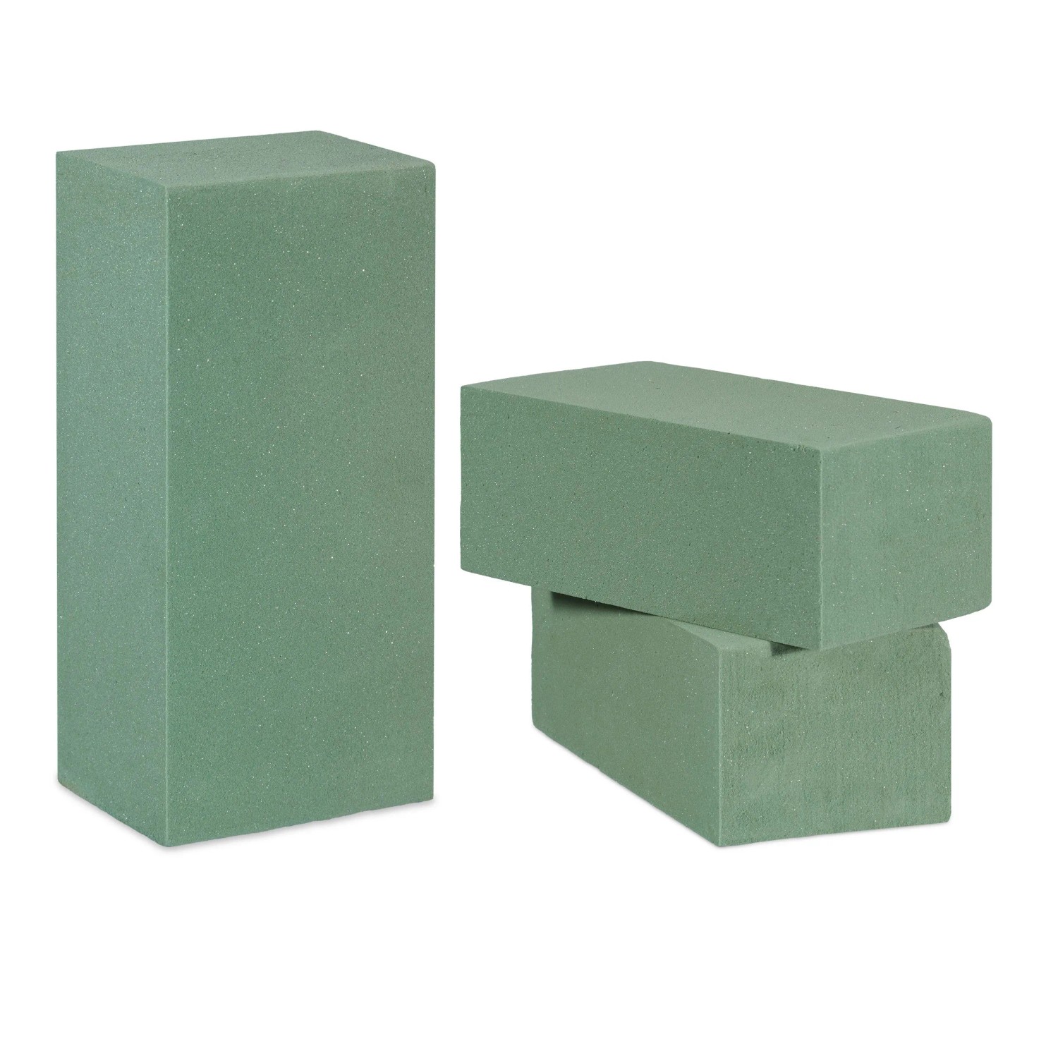 Relaxdays Steckschaum 3er Set Schaumstoff Grün 7,5 cm x 20 cm x 10 cm 3 x 40 g