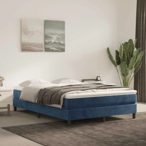 vidaXL Taschenfederkernmatratze Dunkelblau 140x220x20 cm Samt 4016622