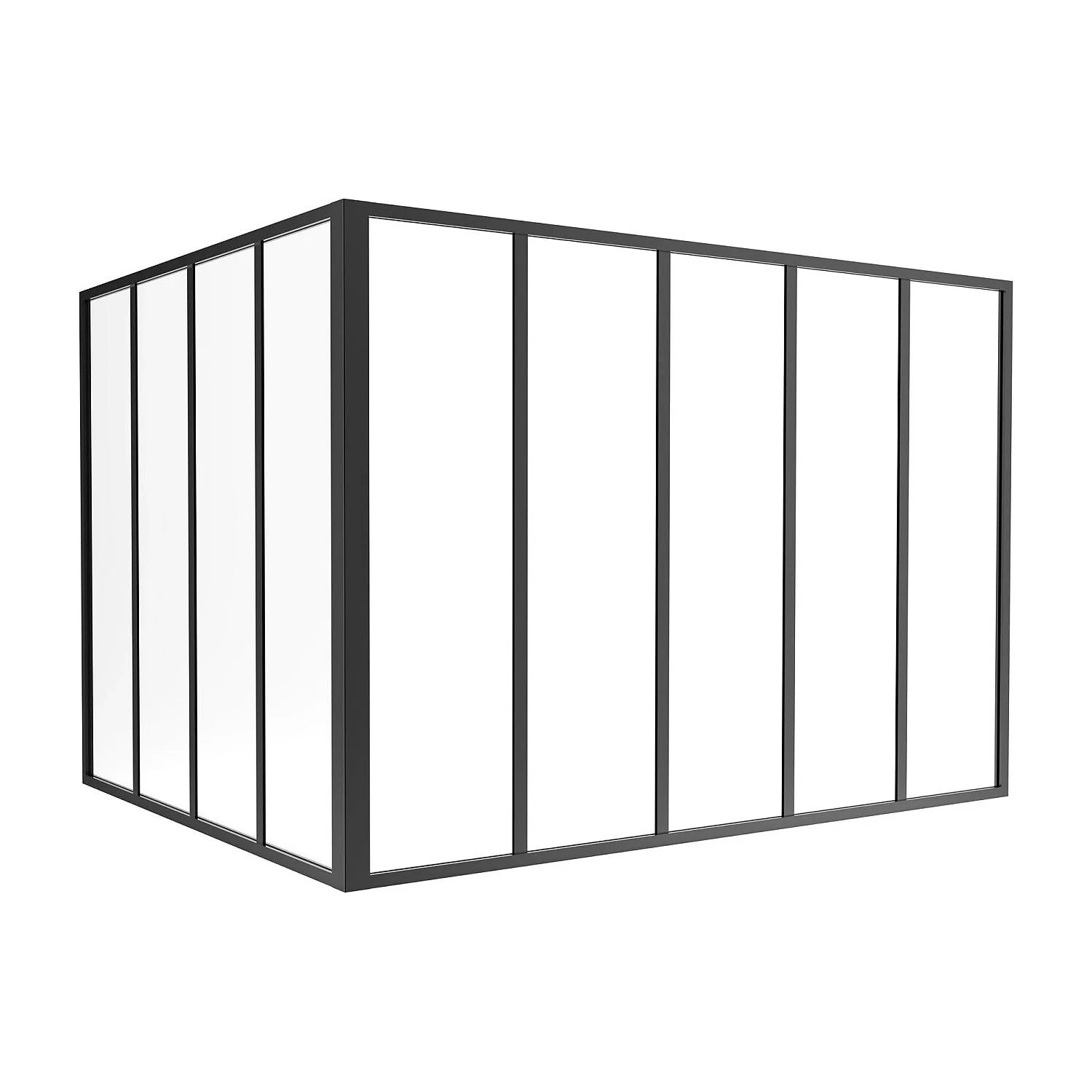 Vente-unique Glaswand Bayview Schwarz 150 cm