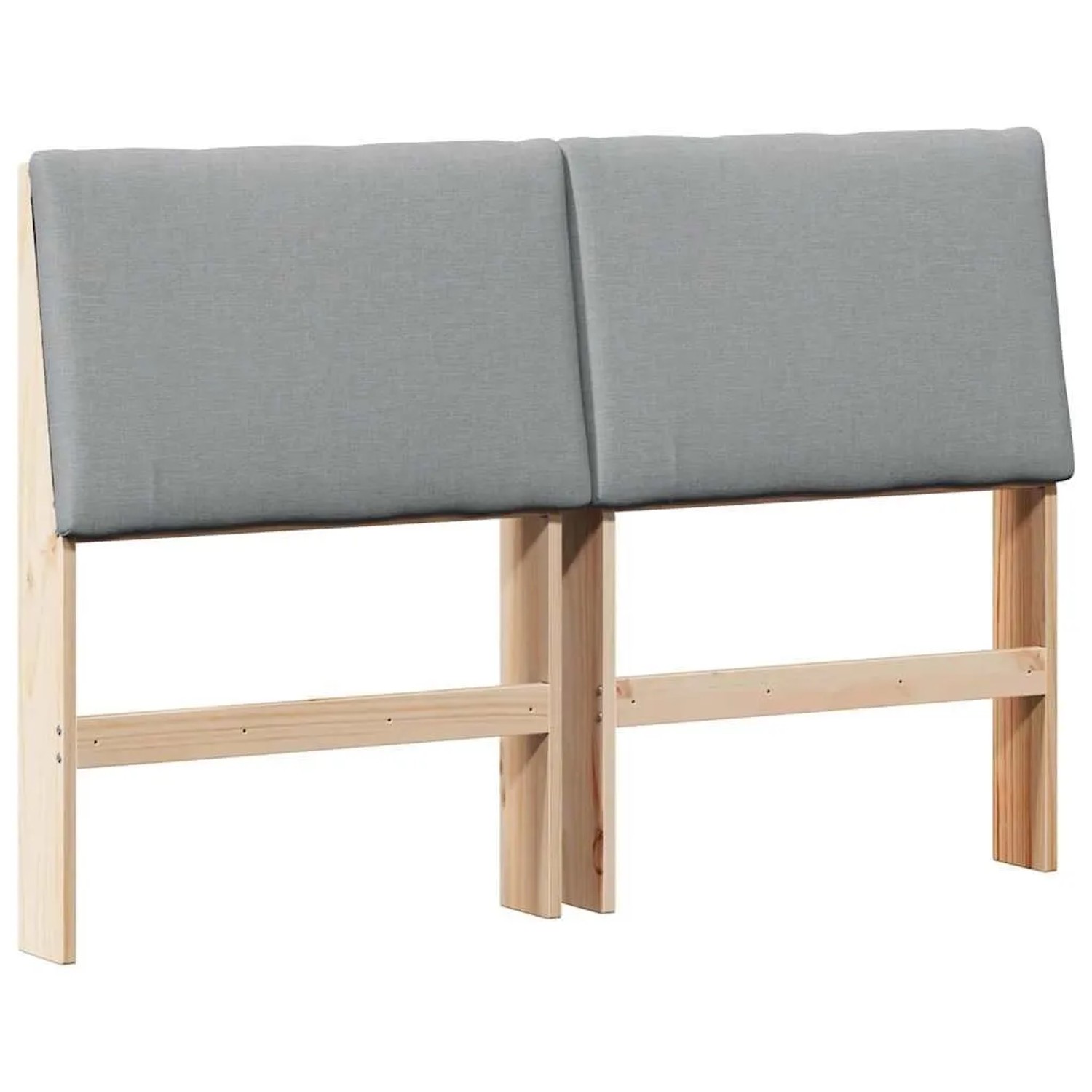 vidaXL Gepolstertes Kopfteil Hellgrau 150 cm Massives Kiefernholz 879279