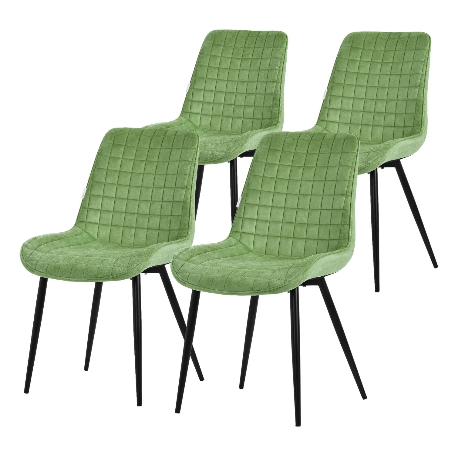 ML-Design Esszimmerstühle 4er Set Salbei Samtbezug Metallbeinen