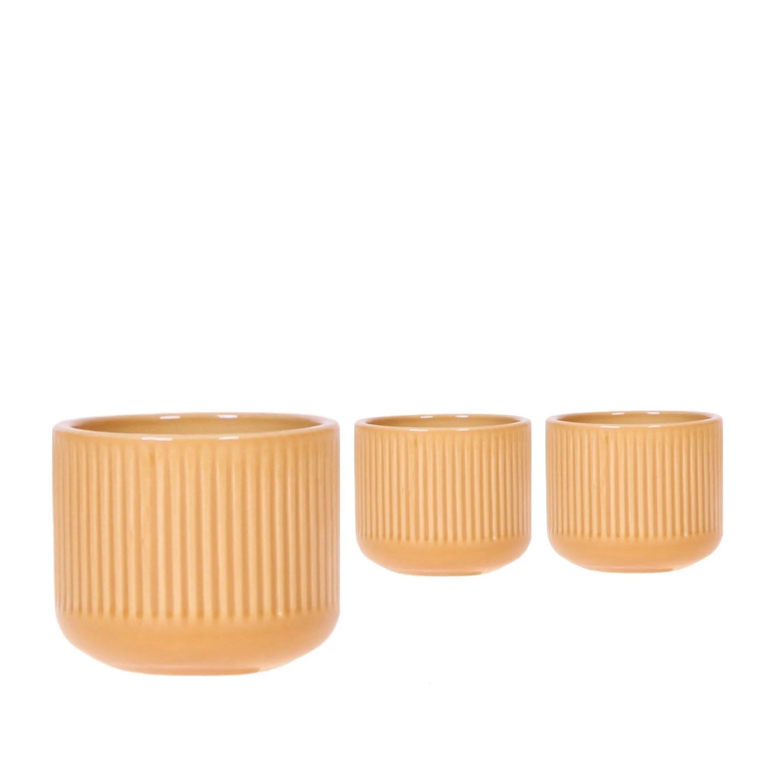 Keramik-Übertopf Flare Ocher Topf-Ø ca. 6 cm günstig online kaufen