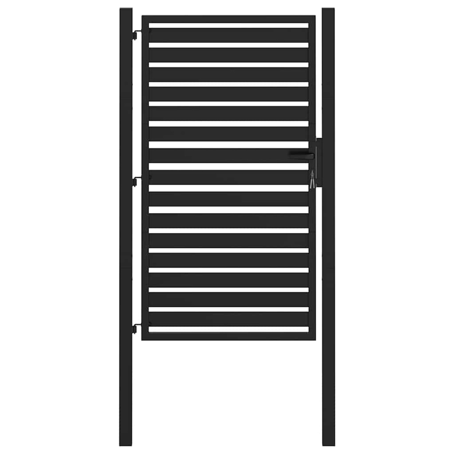 vidaXL Gartentor Abschließbar Schwarz 100x150 cm Aluminium 42004148 günstig online kaufen