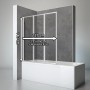 Schulte Badewannenaufsatz, 3-teilig, Alu-Natur, Echtglas klar, 140x127cm auf Badewanne.