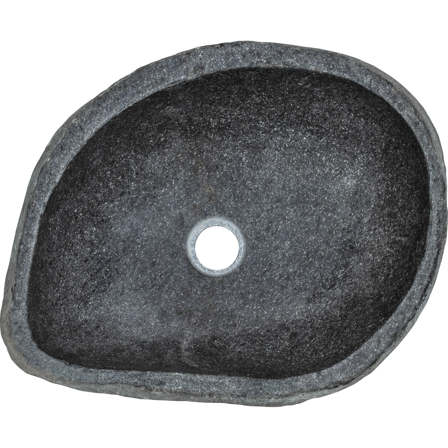 Ovales baliv Aufsatzwaschbecken WBA-7030 aus dunklem Naturstein, 40x50 cm.
