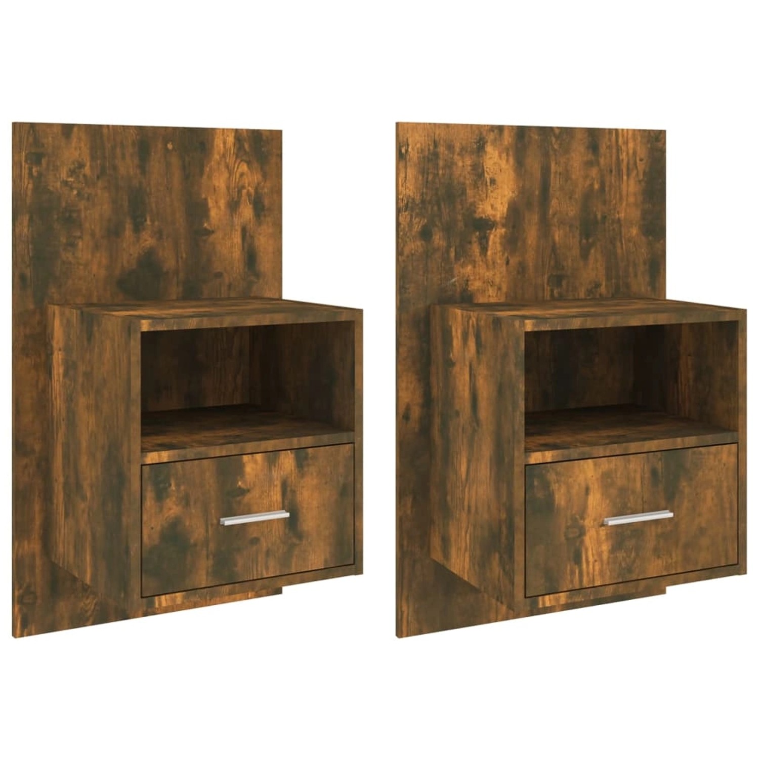 vidaXL Wand-Nachttische 2 Stk Räuchereiche Holzwerkstoff Modell 1 günstig online kaufen