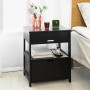 SoBuy Nachttisch FRG258-SCH, schwarz, mit 2 Schubladen und Ablage. Ideal als Beistelltisch.