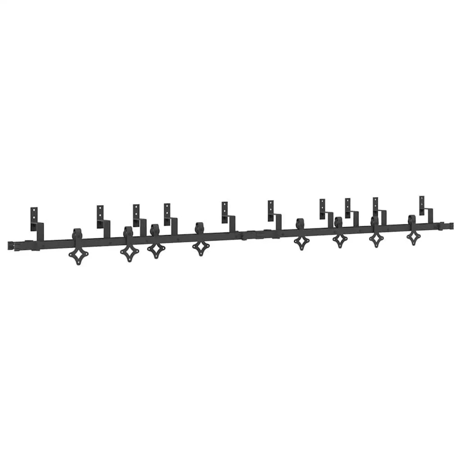 vidaXL Schiebetürbeschlag-Set 305 cm Stahl Schwarz 3295755