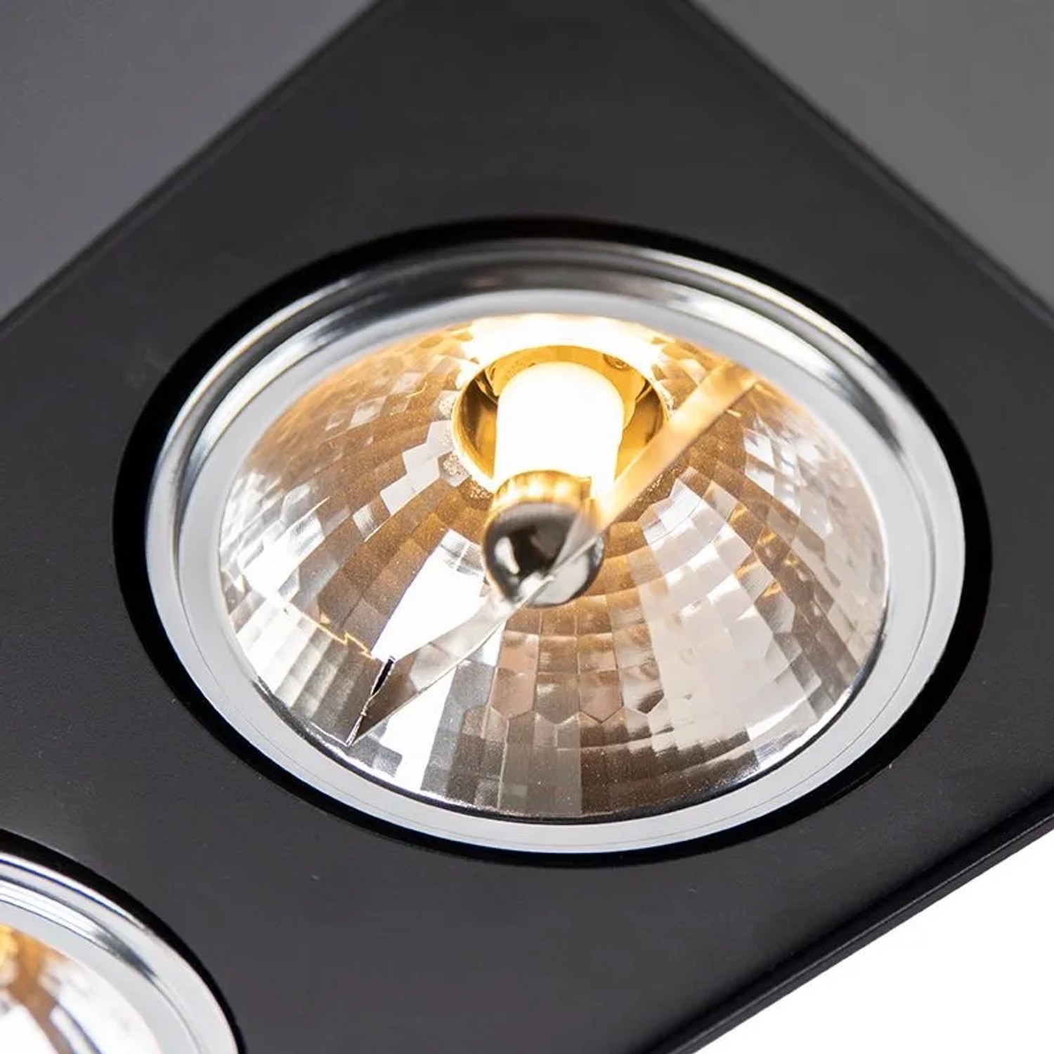 QAZQA Design Spot Schwarz Quadratisch 2 Flammig Kaya_8