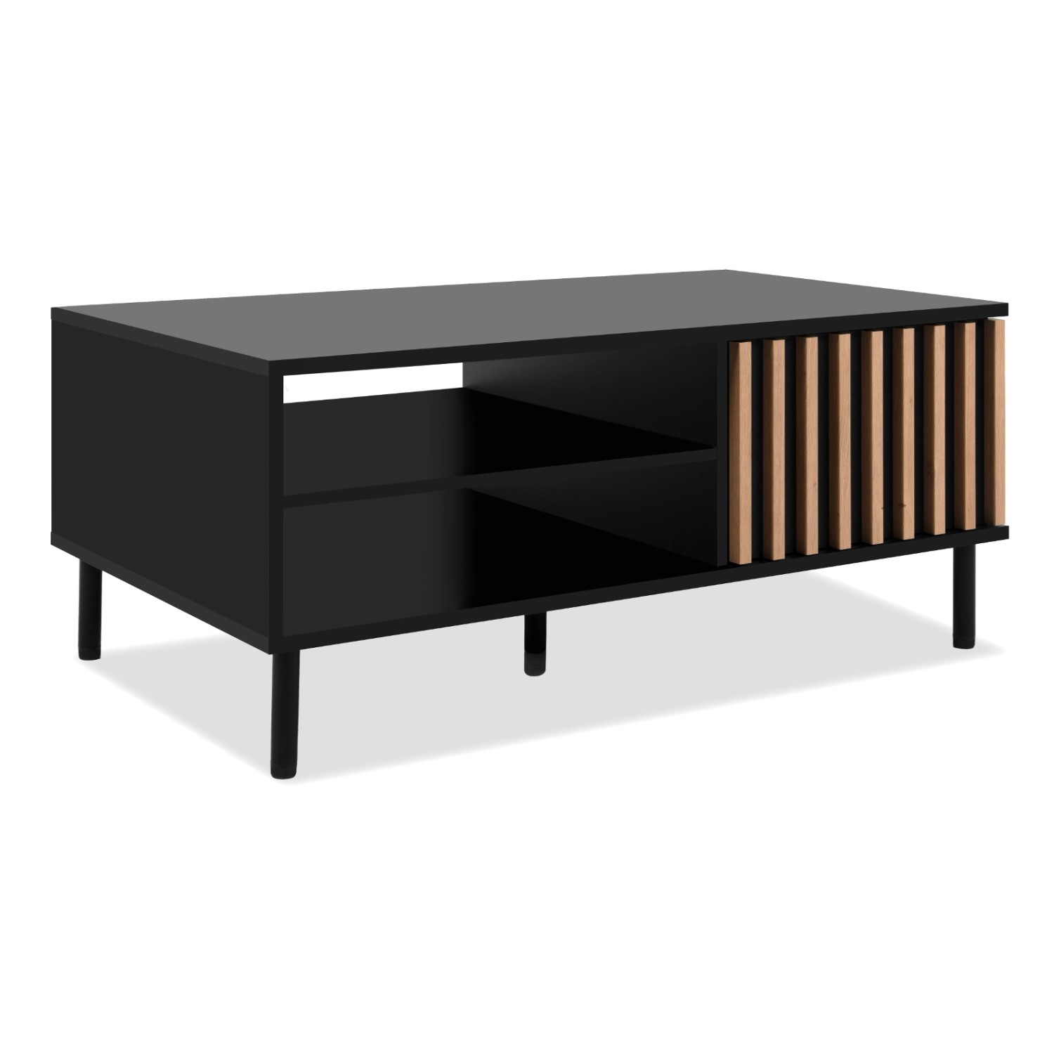 Furn.Design Couchtisch Schwarz Eiche 110 cm mit Stauraum Biella günstig online kaufen