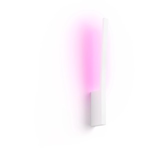 Weiße Philips Hue Liane LED-Wandleuchte mit farbigem Licht, 740 lm, für stimmungsvolle Beleuchtung.