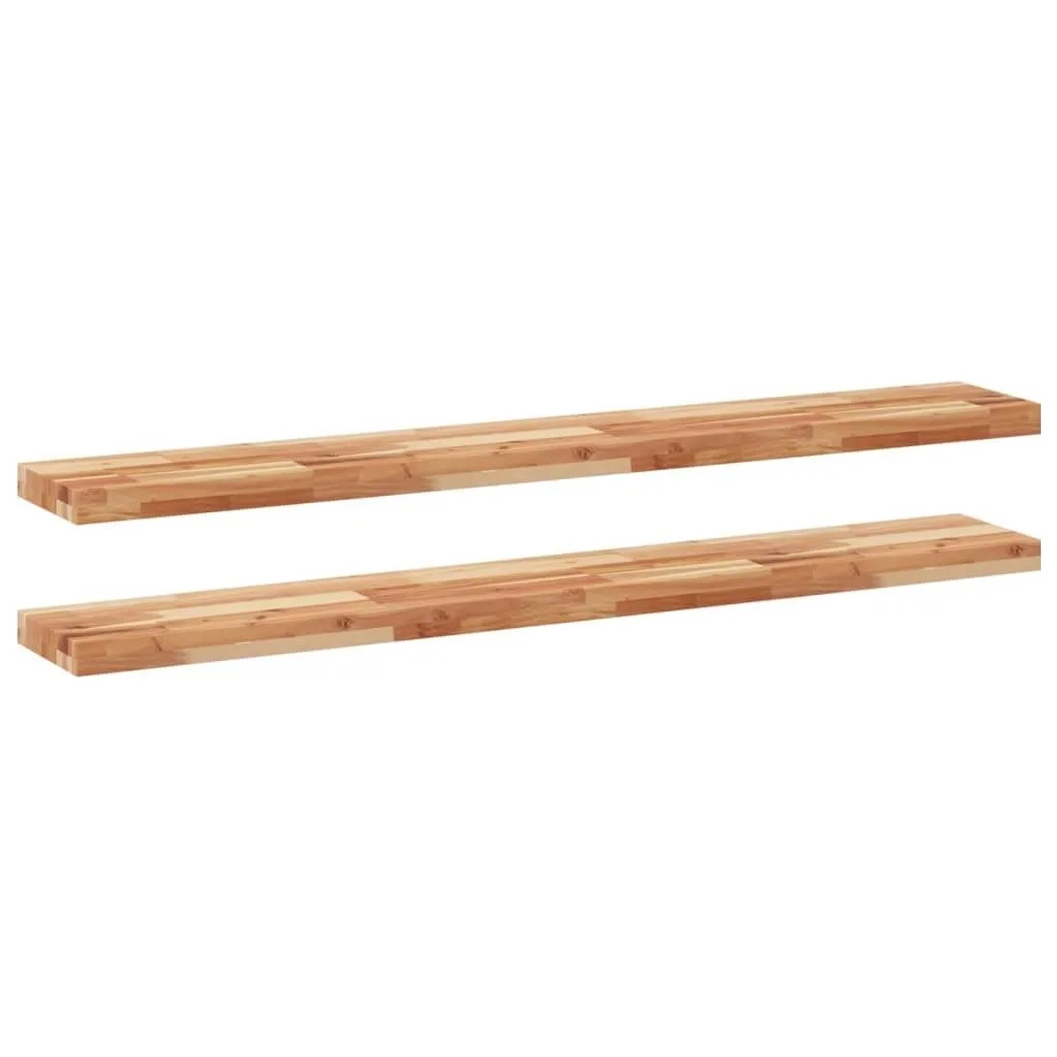 vidaXL Schweberegale 2 Stk 140x20x4 cm Massivholz Akazie Ölbehandelt 3279596