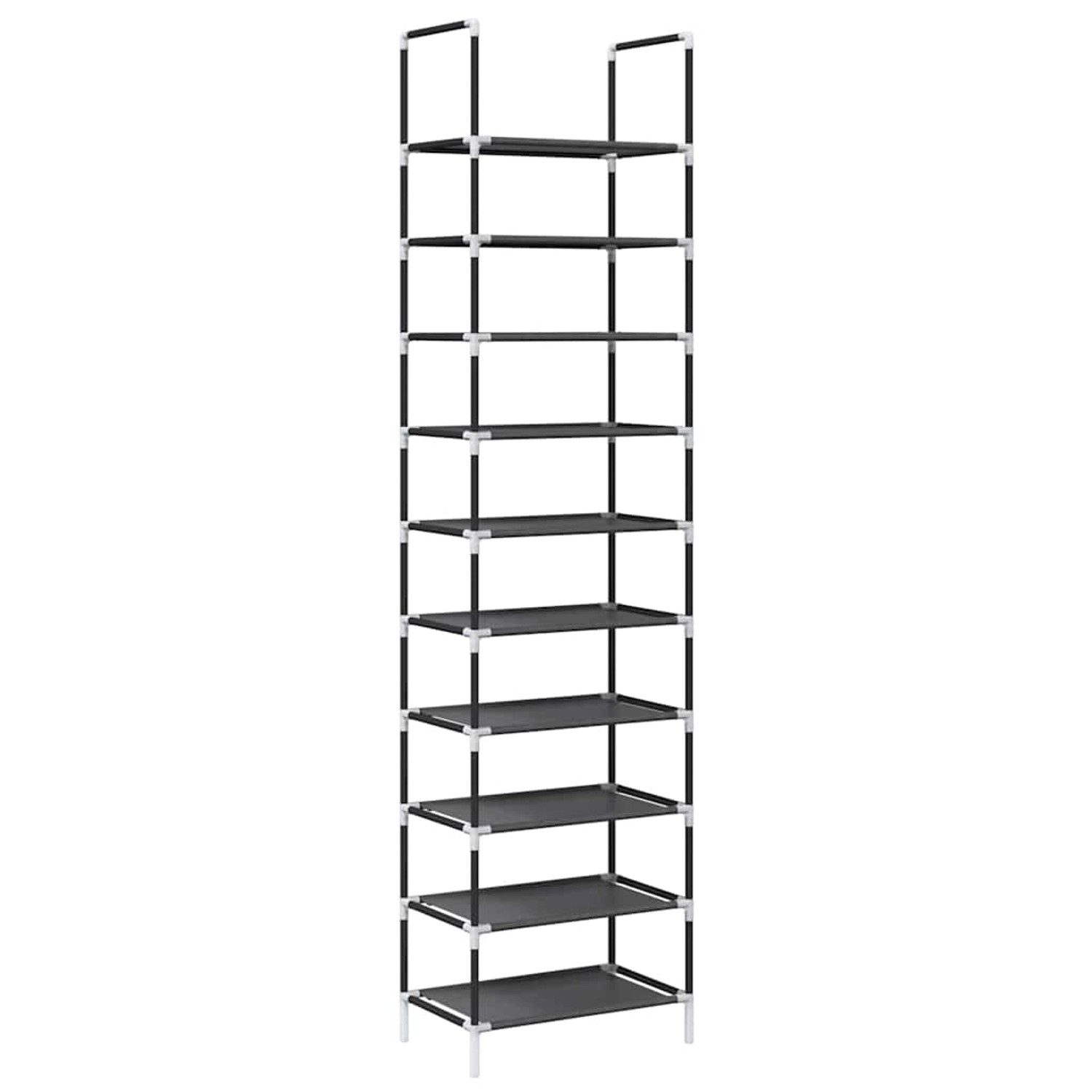 vidaXL Schuhregal 10-Stöckig Schwarz 44x28x180 cm Vliesstoff 4100620 günstig online kaufen