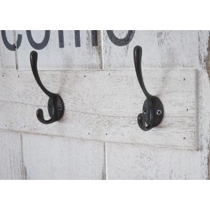 Weiße MCW Wandgarderobe im Shabby Chic Stil mit 8 Haken.