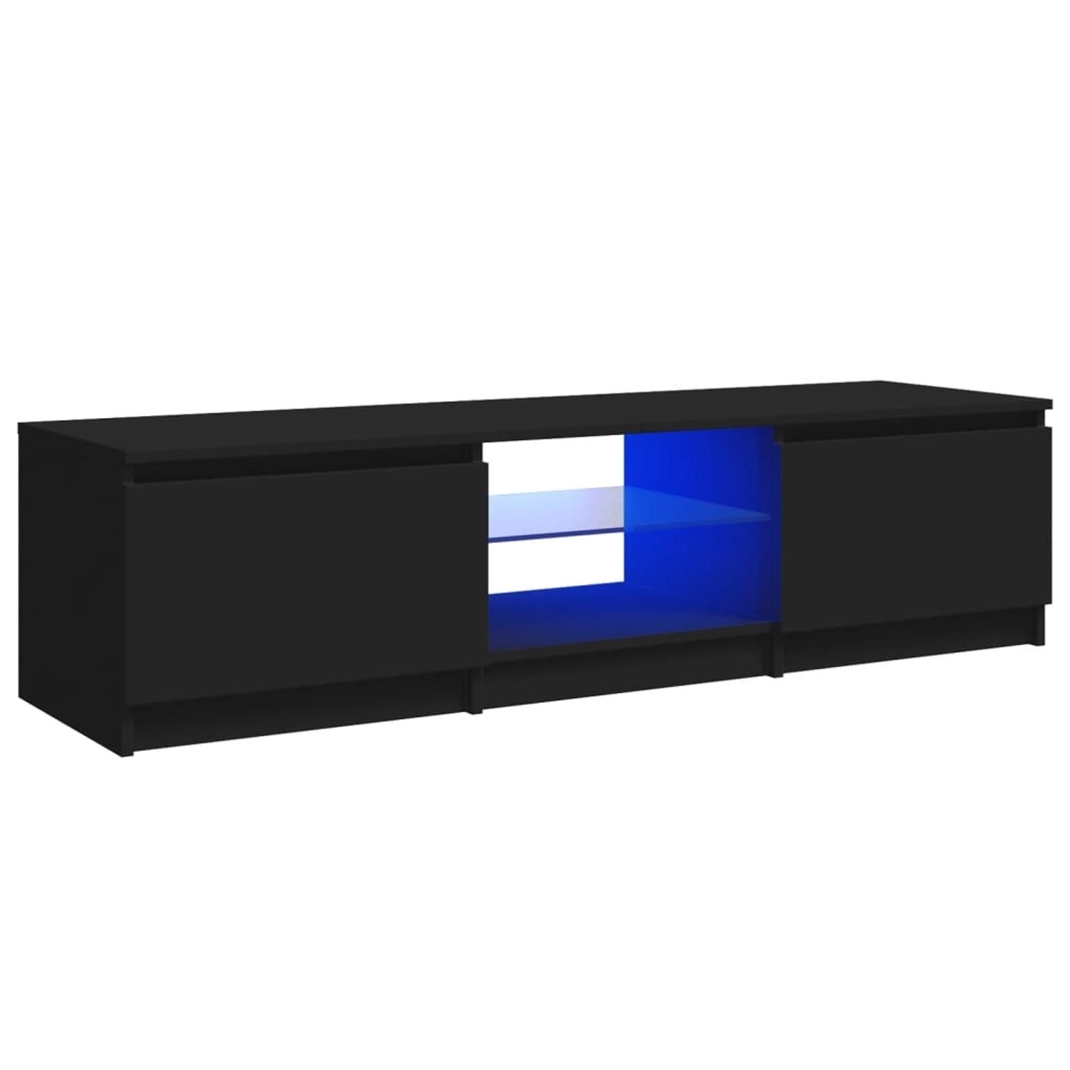 Tv-schrank Mit Led-leuchten Schwarz 140x40x35,5 Cm günstig online kaufen