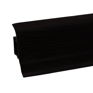 Schwarze Döllken SLK50 Kabelkanalleiste, 2500 mm lang, zur einfachen Montage von Sockelleisten.