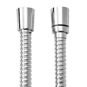 aquaSu Brauseschlauch Tito, 2m, Chrom, Metall, verdrehsicher, Detailansicht.