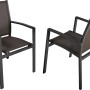 Garten Pleasure Gartenmöbel-Set Davina, 2 braun-schwarze Stühle mit Armlehnen.