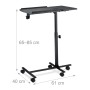 Relaxdays Laptoptisch MDF Schwarz Höhenverstellbar Rollbar Neigbar 61 cm x 40 cm x 65 cm bis 85 cm 4,5 kg_4