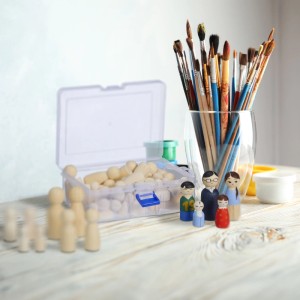 Relaxdays Holzfiguren 100er Set Schimaholz Natur zum Bemalen 6 cm x 18 cm x 12 cm