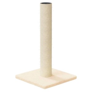 Cremefarbene vidaXL Kratzsäule, 45 cm hoch, mit Sisal umwickelt und Plüschsockel.