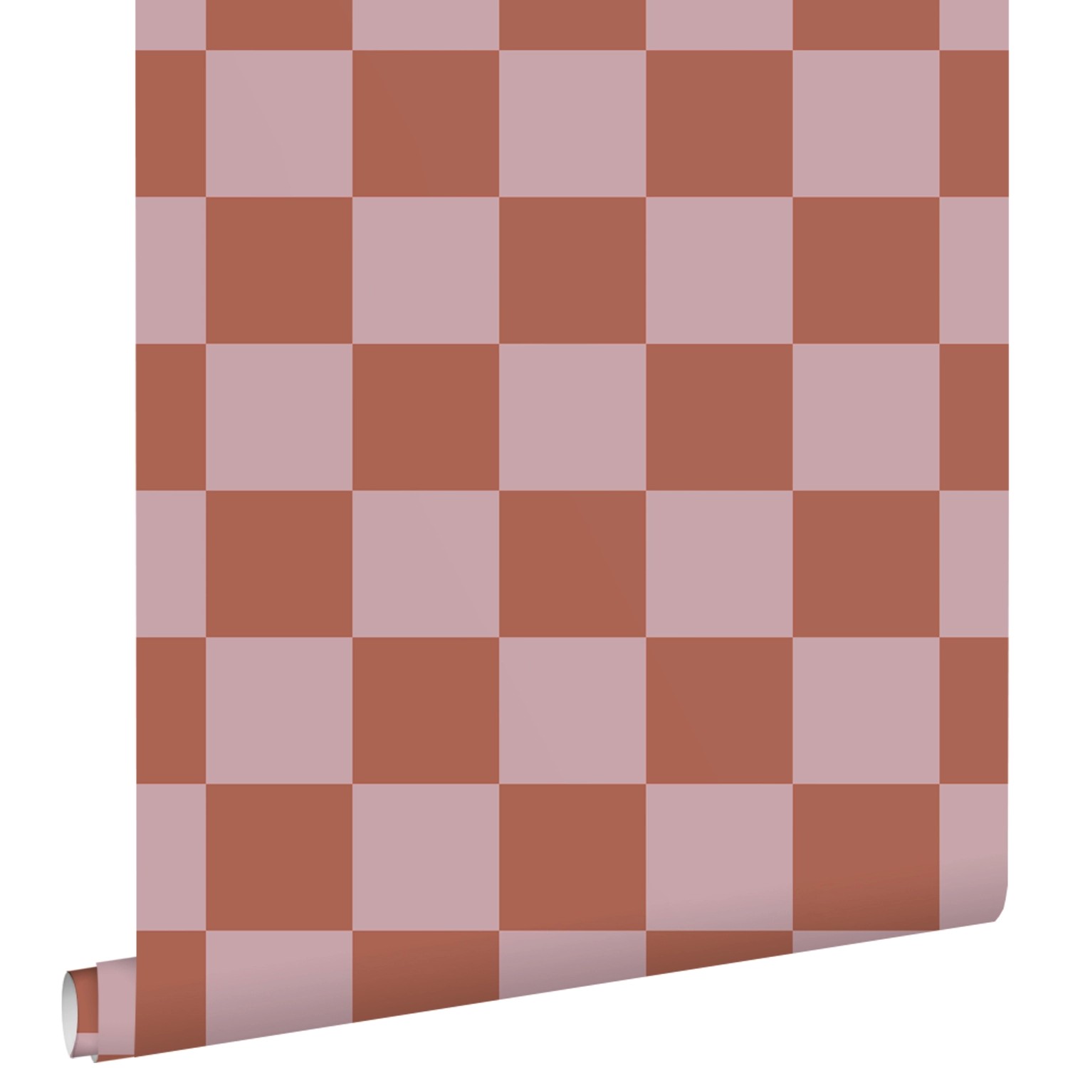 ESTAhome Tapete Karomuster Terrakotta und Altrosa 53 cm x 10.05 m günstig online kaufen