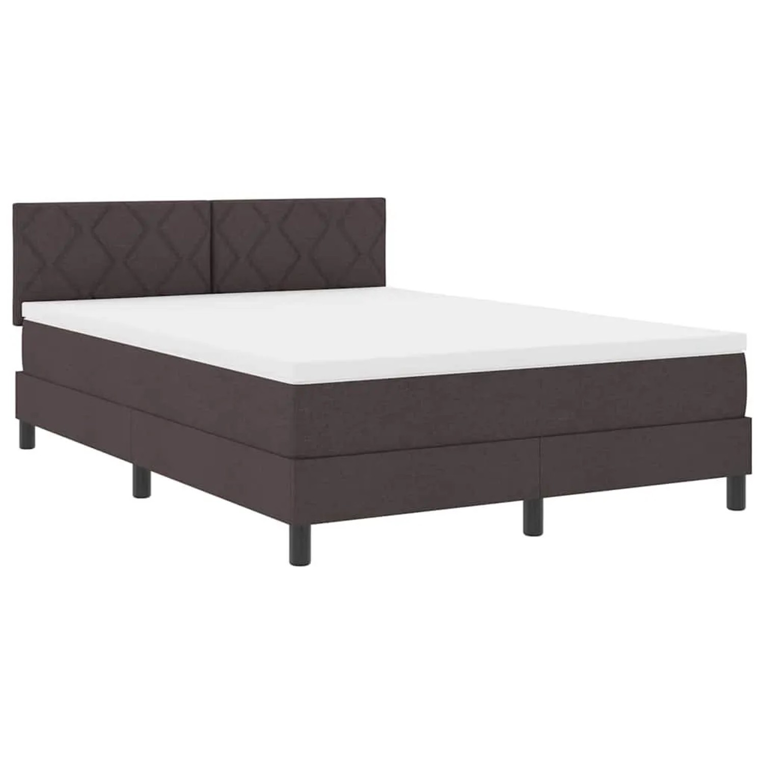 vidaXL Boxspringbett mit Matratze Dunkelbraun 160 x 200 cm Stoff 3338779