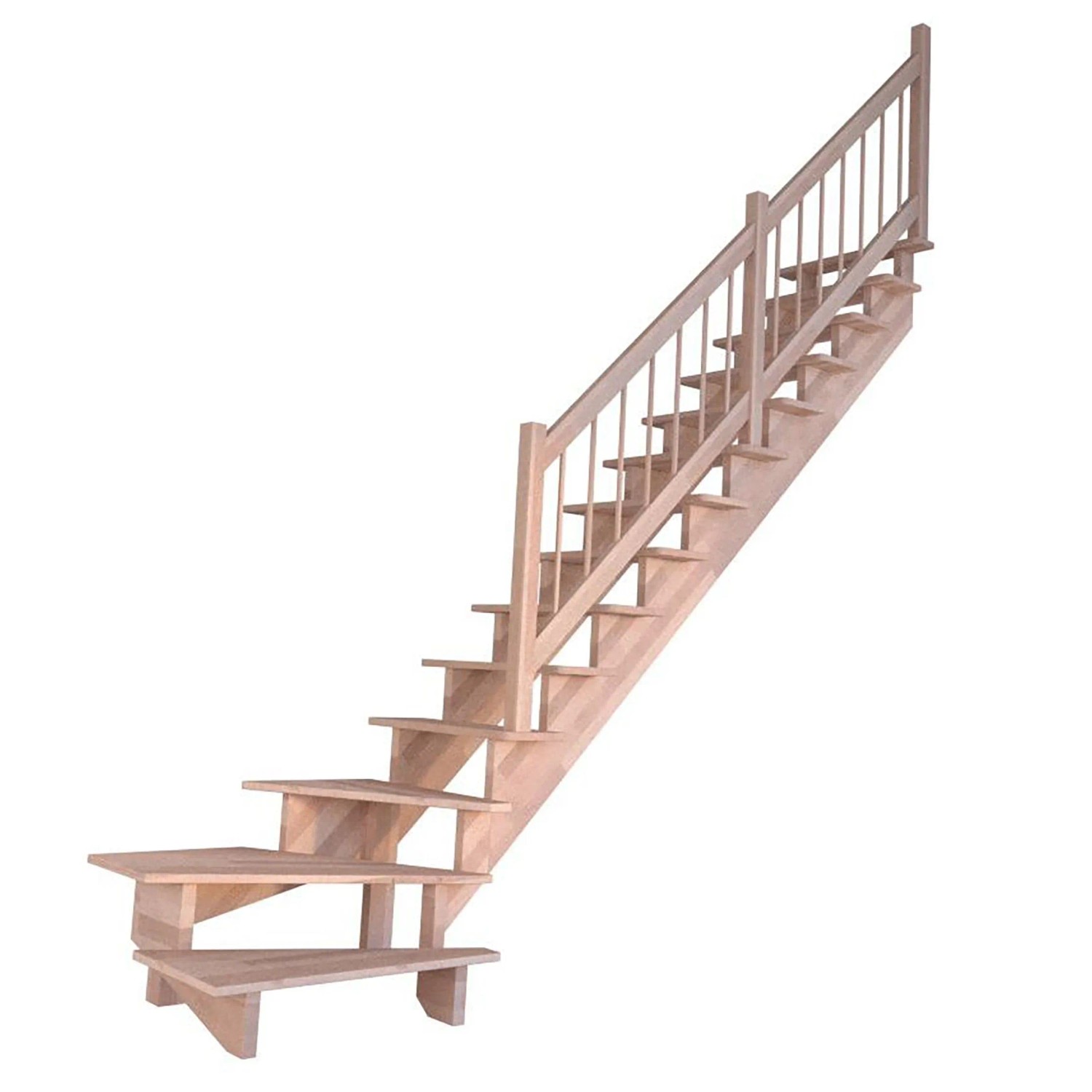 Treppe Lindos Buche Gewendelt Rechts 100 cm Holz-Design-Geländer FSC® günstig online kaufen