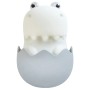 Dimmbares LED Kinder-Nachtlicht Diggy Dino RGBW, in Form eines Dinos, der aus einem Ei schlüpft.
