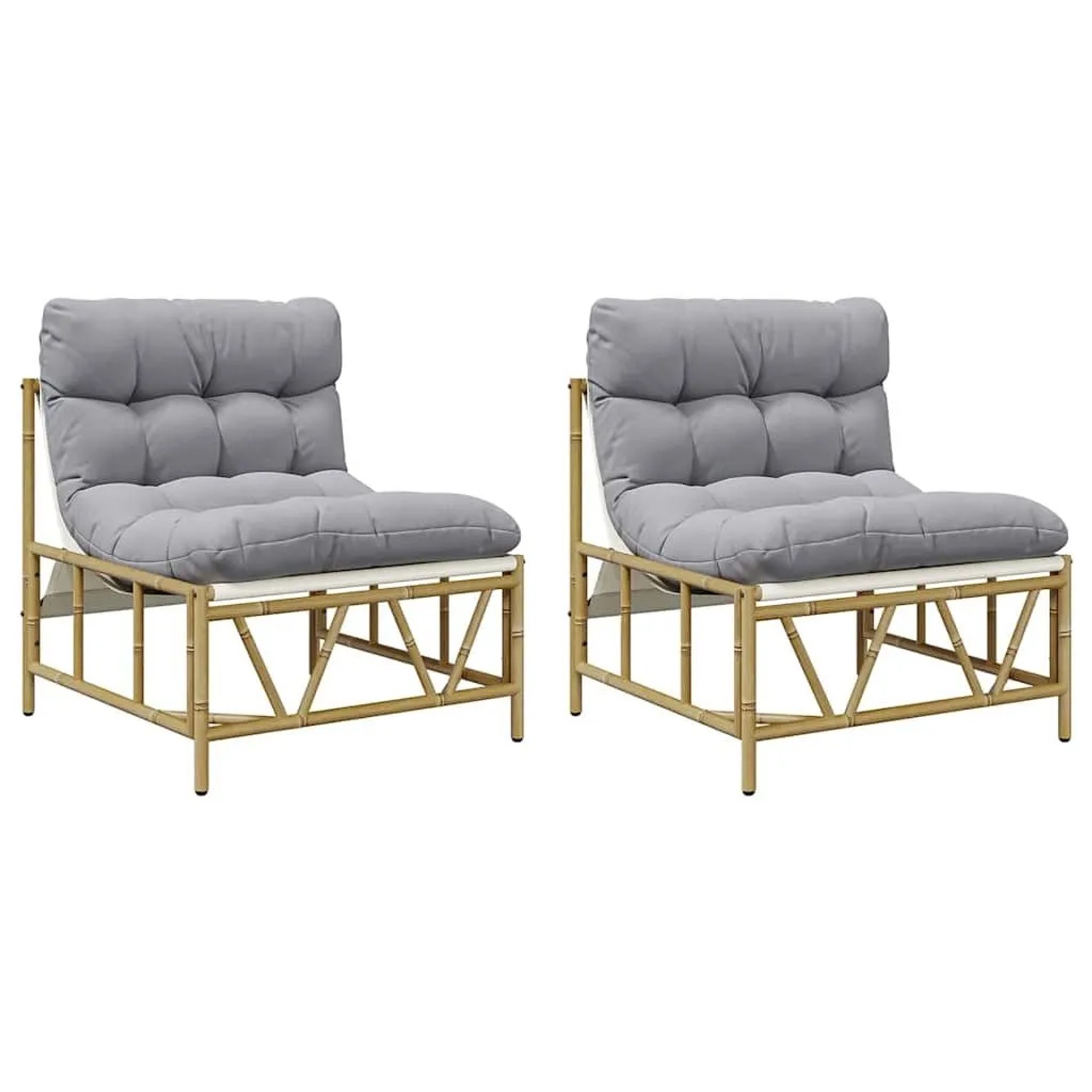 vidaXL Gartenstuhl 2 Stk Hellgrau 75 x 75 x 71 cm Stahl 42010310 günstig online kaufen