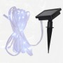 Jardinion Solar Lichterkette LED 7m, kaltweiß, mit Solarpanel und Erdspieß für den Garten.