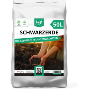 Weißer 50L Sack Best for Home Schwarzerde, torffreie Pflanzerde für gesundes Pflanzenwachstum, Gemüse und Obst.