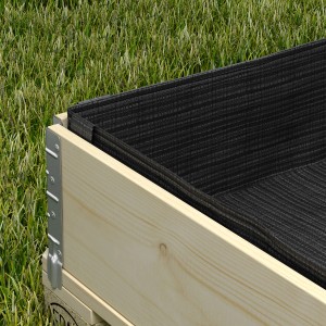 Upyard Hochbeet Vlies Geotextil, 120x80x40cm, schwarz, im Hochbeet-Rahmen.