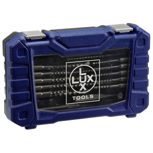 LUX Bohrer- und Meißel-Set SDS-Plus, 20-teilig im blauen Koffer.