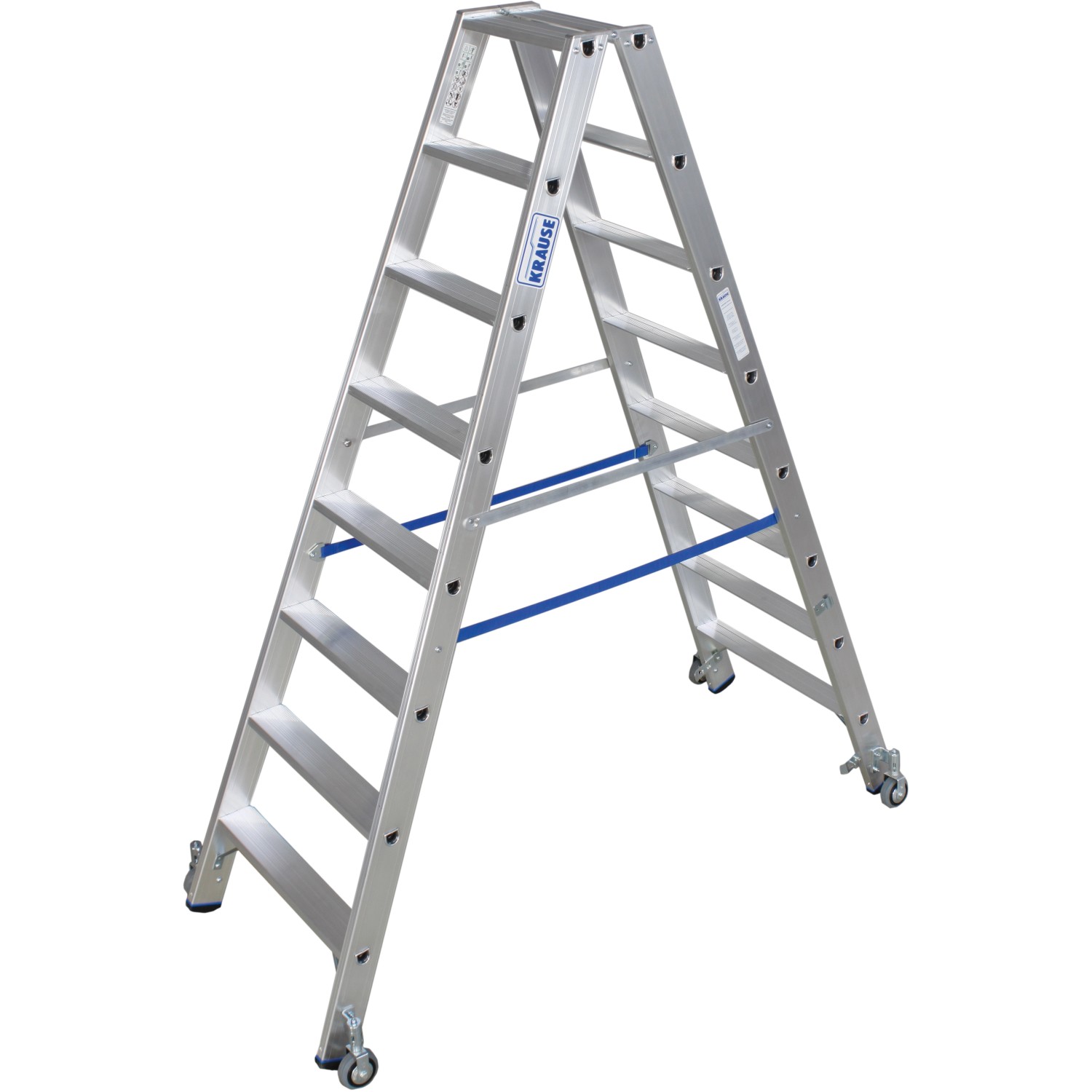 Krause Stabilo Stufen-Doppel-Leiter fahrbar 2 x 8 Stufen