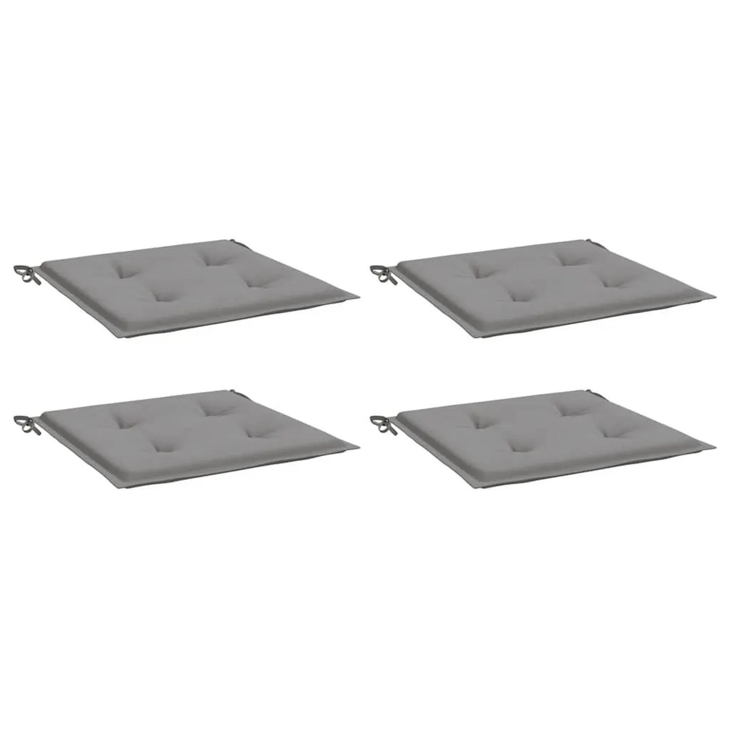 vidaXL Gartenstuhl-Kissen 4 Stk Grau 40x40x4 cm Oxford-Gewebe 47589
