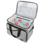 Graue Bomoe IceBreezer KT39 Kühltasche, offen mit Äpfeln und Kühlakkus. Ideal für unterwegs.