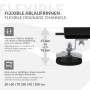 Detailaufnahme: LuxeBath Duschrinne 50cm, 2in1 befliesbar, extra flach, schwarz, mit verstellbaren Füßen.