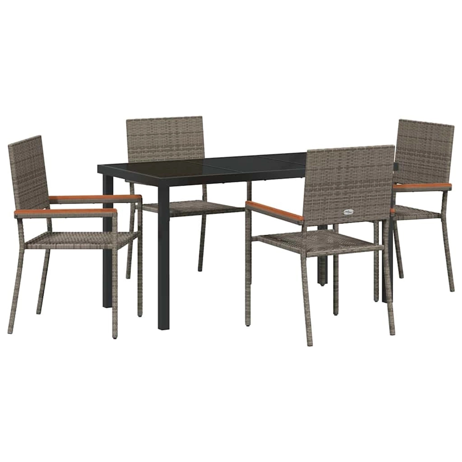 vidaXL Garten Essgruppe 5-Tlg Grau Poly Rattan 3379711 günstig online kaufen