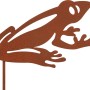 Rostfarbener Gartenstecker Frosch aus Eisen, Gartendeko.