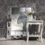 A.S. Creation Vliestapete Elegance Barock Grau mit Barockmuster im Wohnraum.