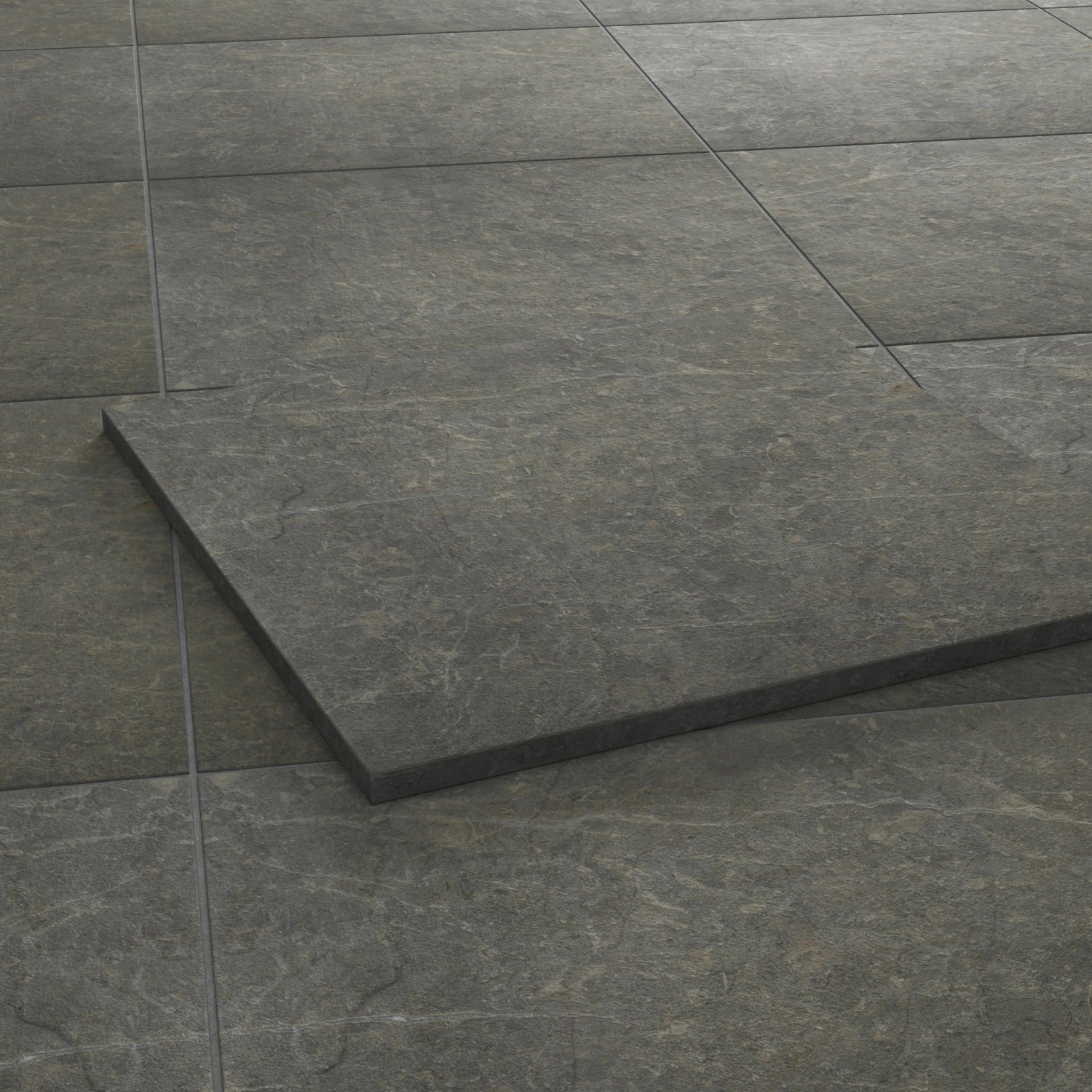 Terrassenplatte Feinsteinzeug Botticino Taupe glasiert matt 60 x 60 x 2 cm 2 St.