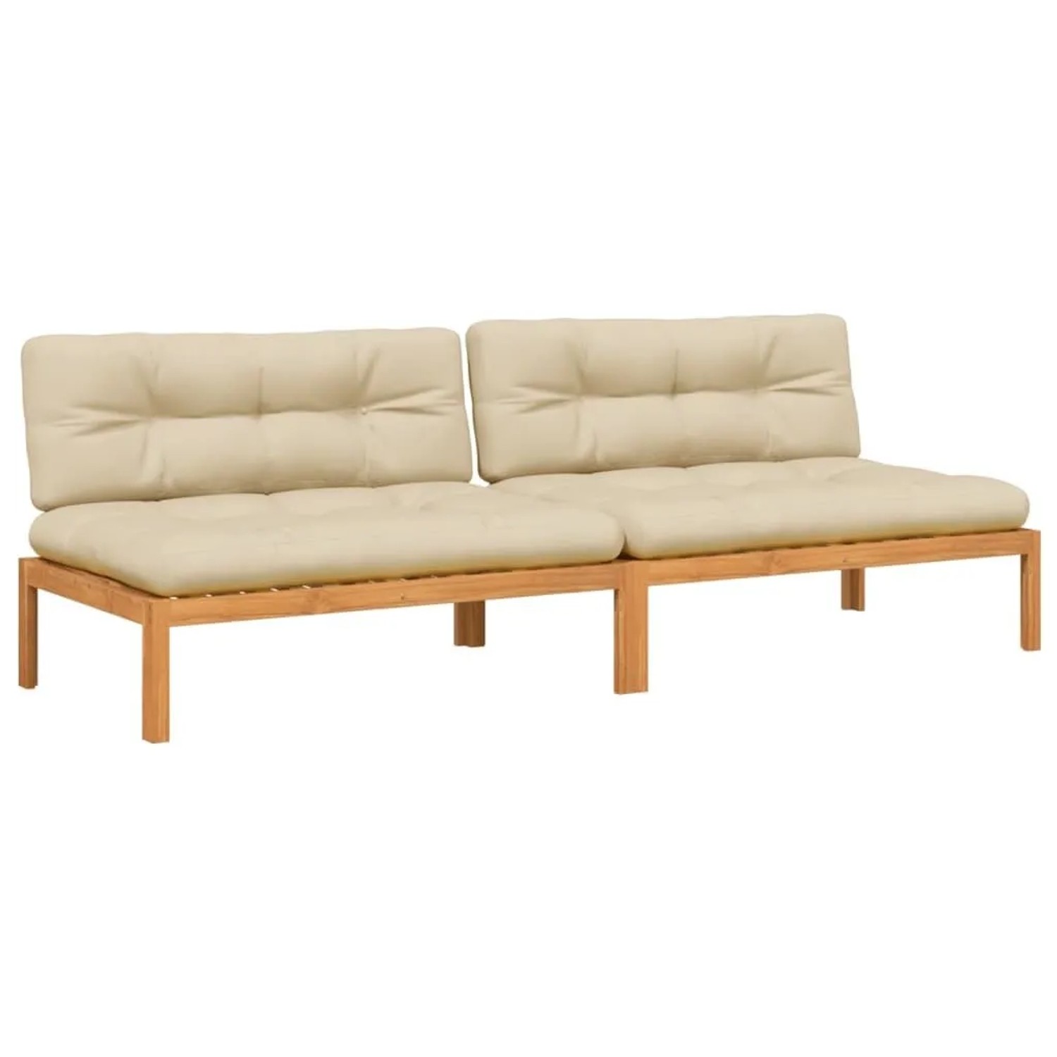 Thumbnail - vidaXL Garten-Mittelsofas aus Paletten mit Kissen 2 Stk Akazienholz 3209483