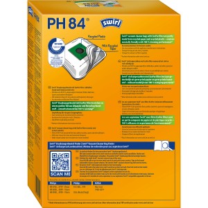 Swirl® PH 84® EcoPor® Staubsaugerbeutel, 4 Stück, gelbe Verpackung. Zubehör für Staubsauger.