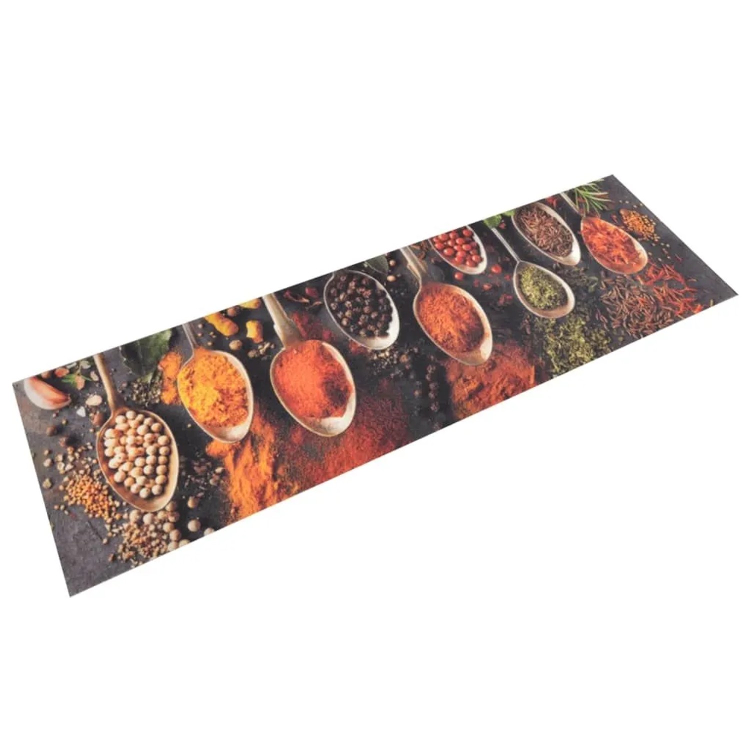 vidaXL Küchenteppich Waschbar Löffel & Gewürze 45x150 cm Samt 136543