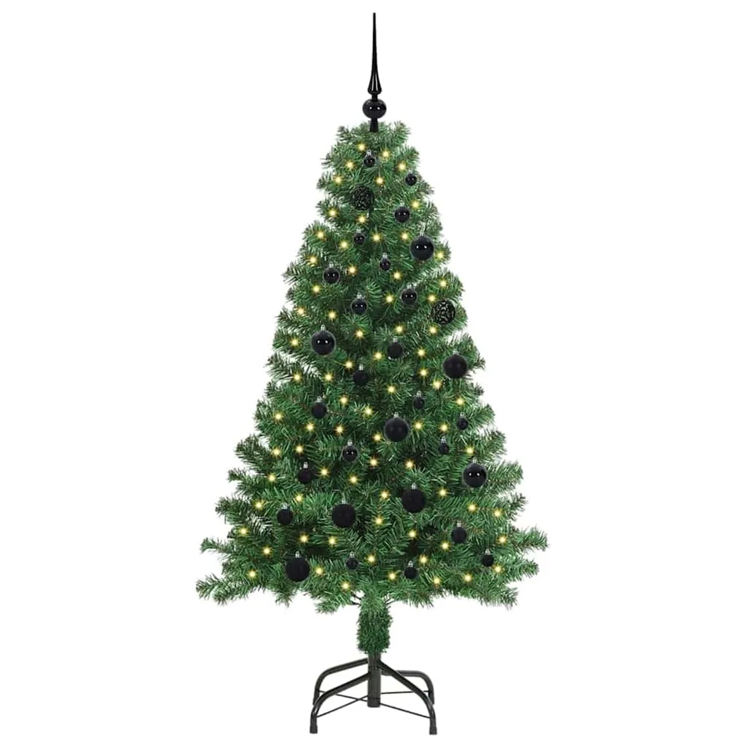 vidaXL Künstlicher Weihnachtsbaum mit 150 LEDs mit Ständer Grün 150 cm 3396901