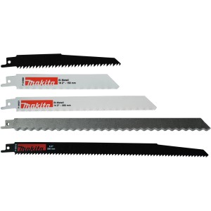 Makita Reciprosägeblätter Set, 5-teilig, für Holz, Metall und Dämmstoffe.