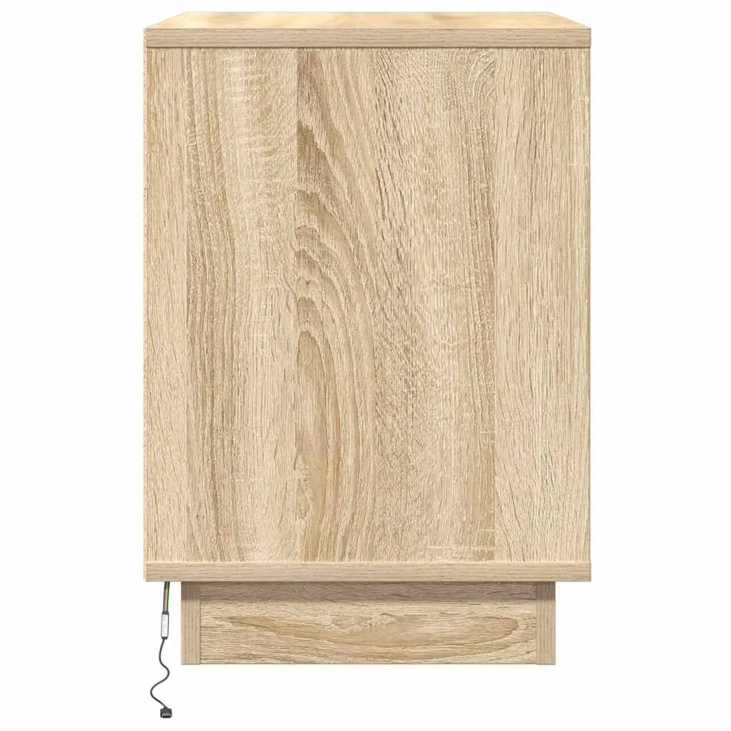 Nachttisch aus Sonoma Eiche Holzwerkstoff mit integrierter LED-Beleuchtung. Modernes Design für Schlafzimmer.