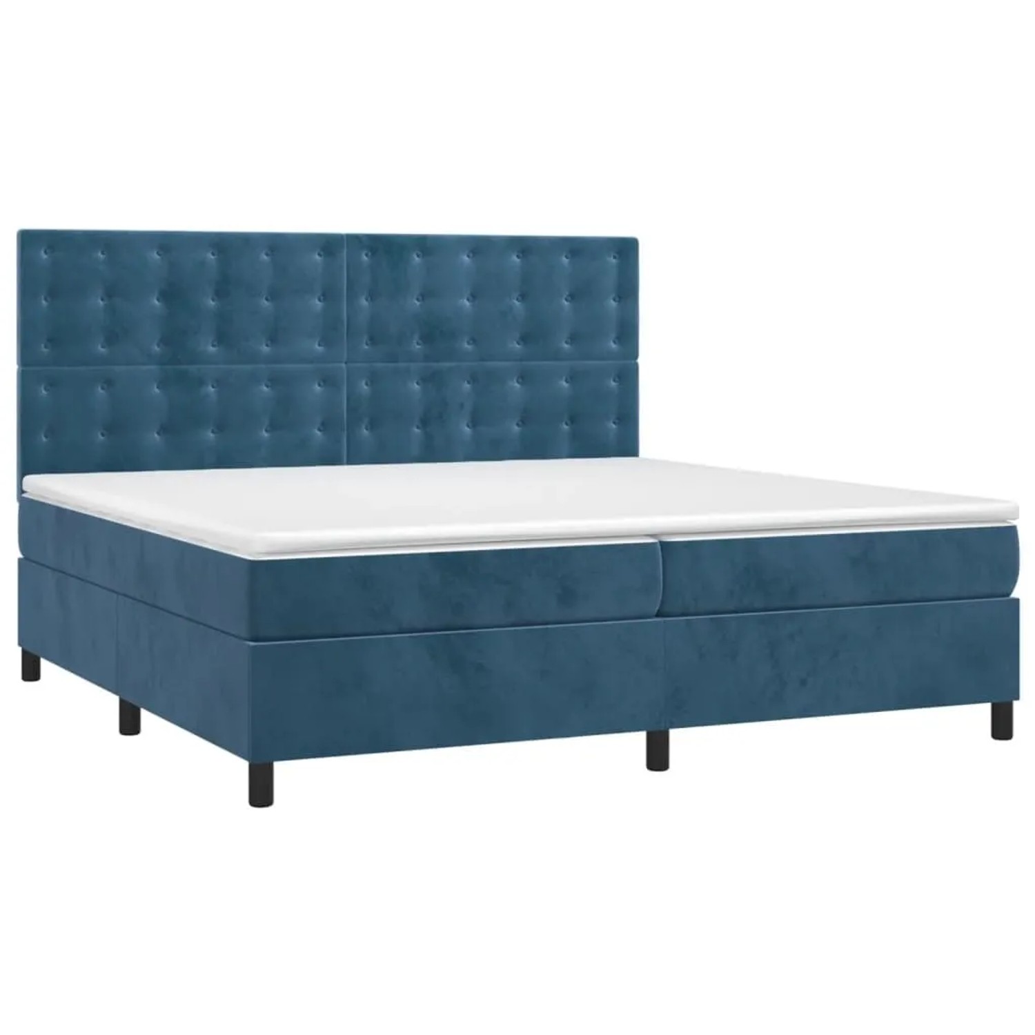 vidaXL Boxspringbett mit Matratze Dunkelblau 200x200 cm Samt 3143287 günstig online kaufen