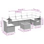 vidaXL 7-tlg. Garten-Sofagarnitur Beige Poly Rattan mit Maßen